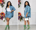 Two Piece Denim Short Set
